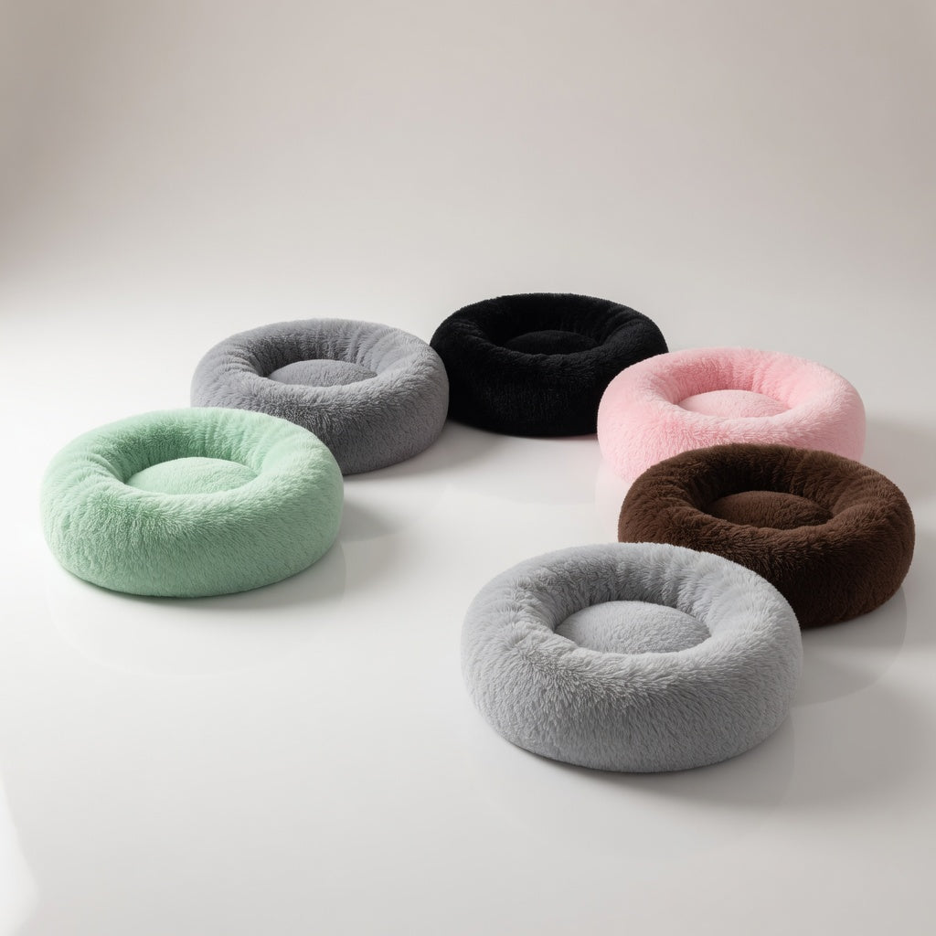 Cozy pet bed for a small dog during colder weather