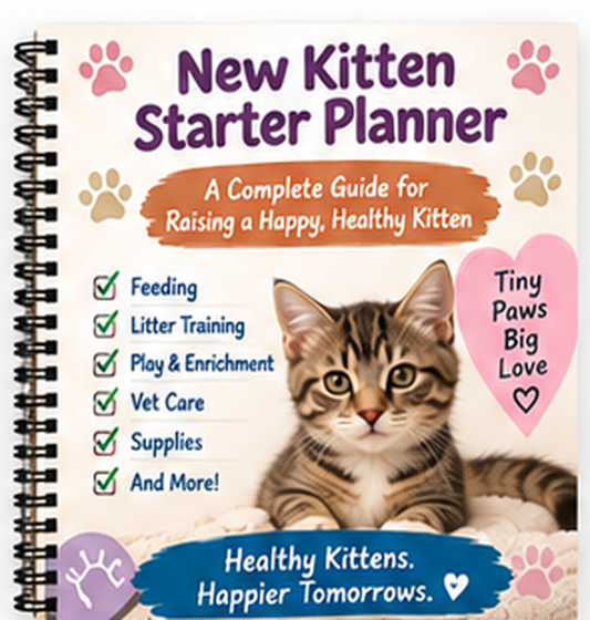 New Kitten Starter Planner printable PDF cover from Winter Warm Pet Beds